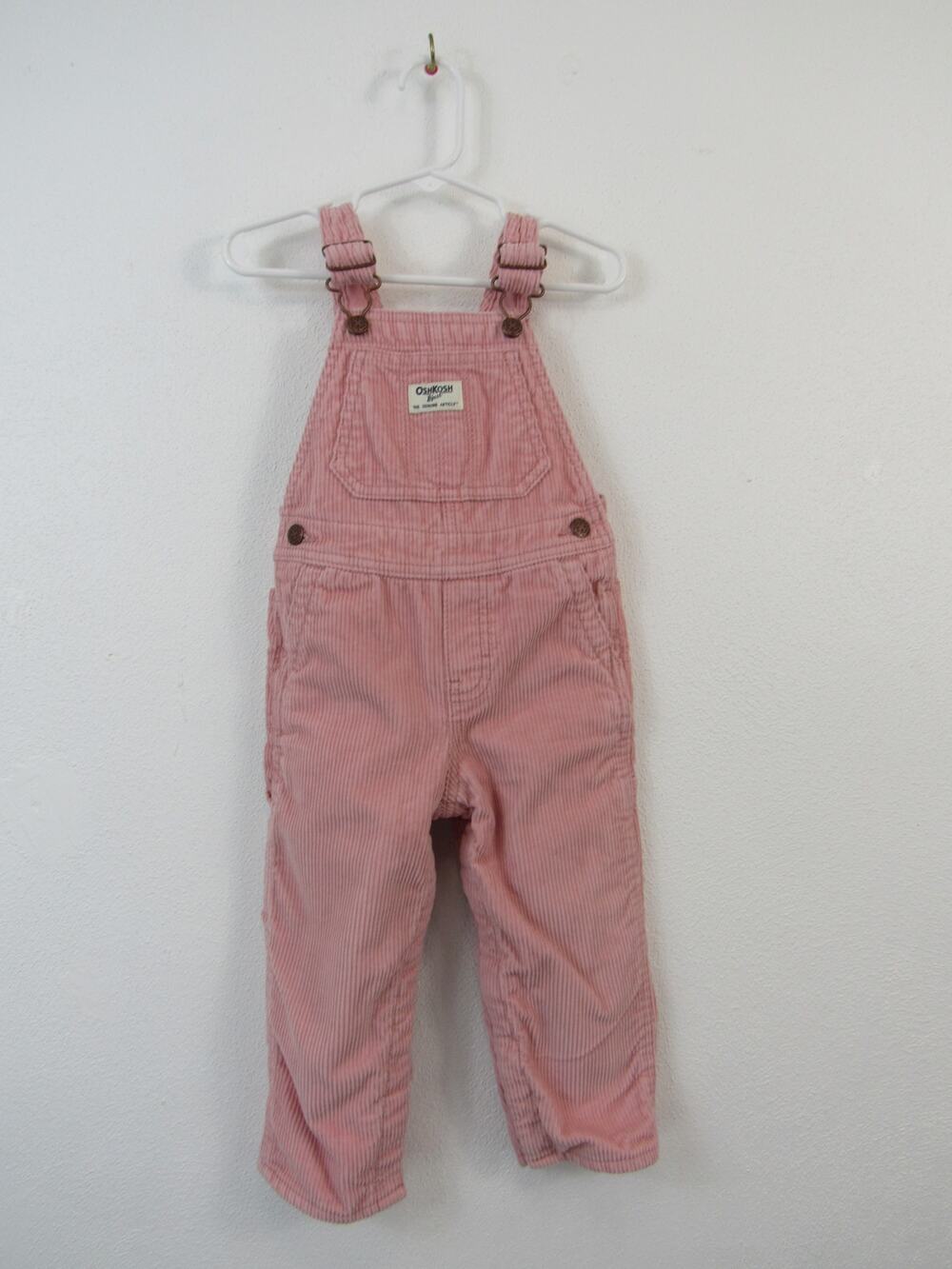 OshKosh B'Gosh 24M Baby Pink Corduroy Overalls Pants Jumper Bibs Coveralls